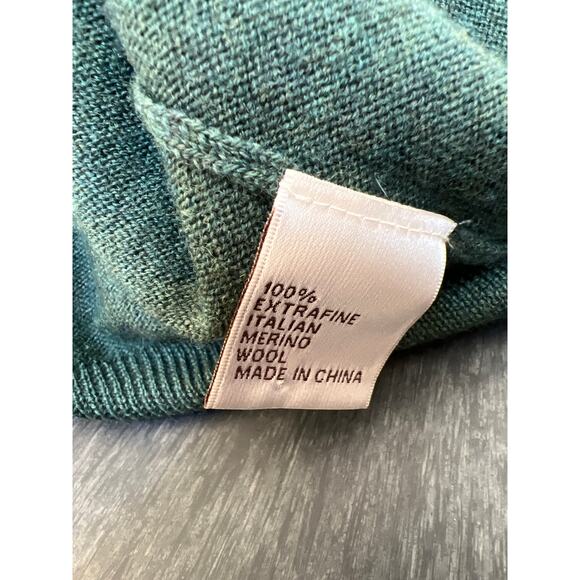 Peter Millar Merino Wool V Neck Sweater Vest Men's Size Medium Green - Picture 4 of 4